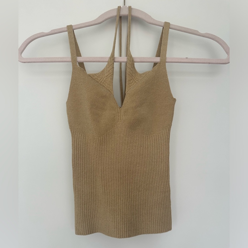 Rozalia Revolve XS Tank Halter Top Gold stretchy